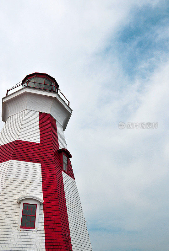 东Quoddy灯塔又名Head Harbor Light -在芬迪湾和帕萨马科迪湾，加拿大新省坎波贝罗岛的汹涌水域中助航